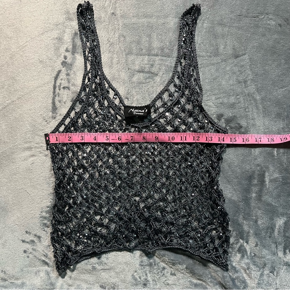 Black Crochet Women Top - Picture 5 of 6